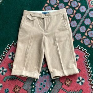 Vintage Woman’s Ralph Lauren Knee Length Trouser Shorts. 100% Camel Size 4.